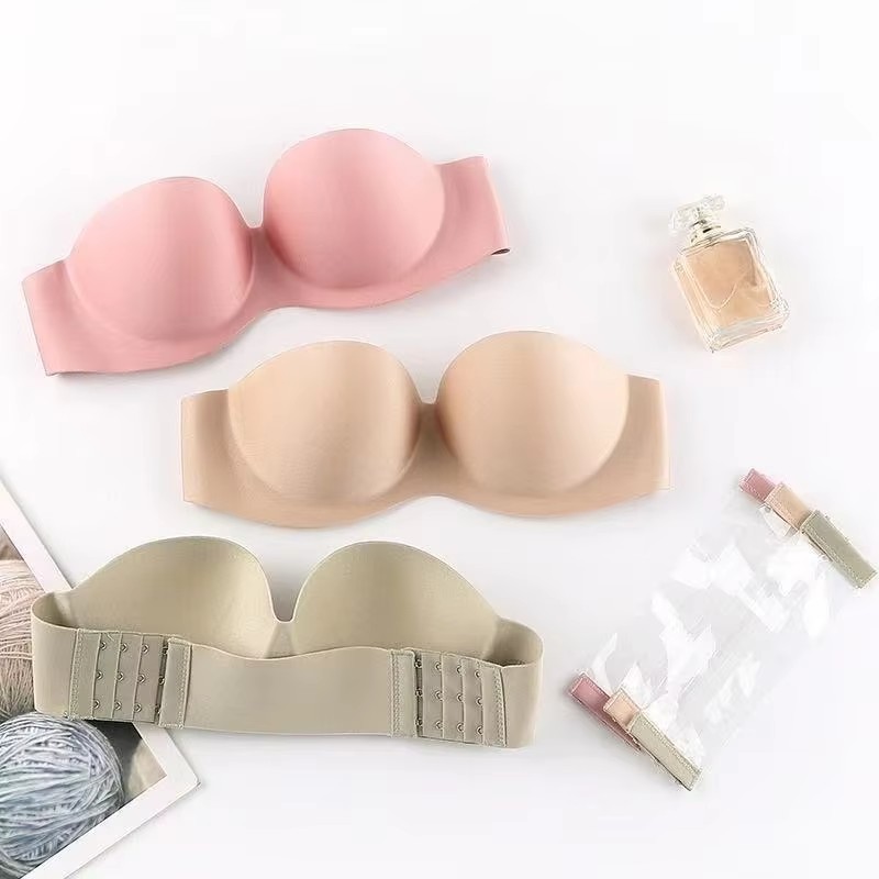 Strapless Bra Backless - Bralette Wanita Seksi Tanpa Tali, Push-Up,