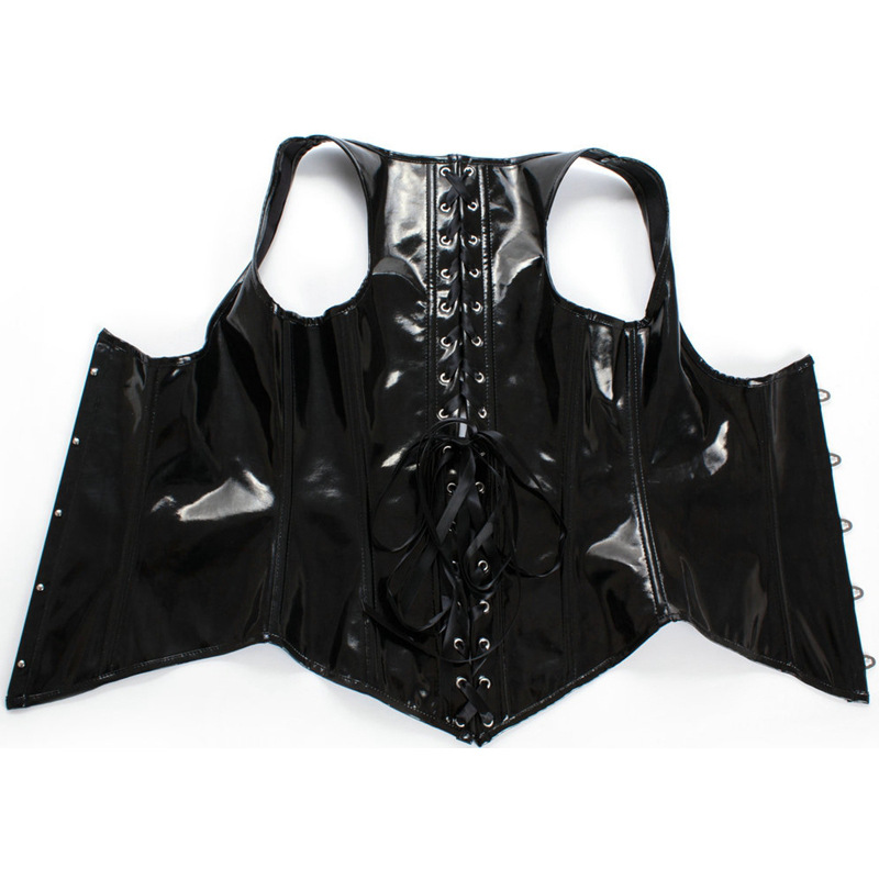 Korset kulit PU hitam, korset  - Corset Waist Cinch ulasan dan harga